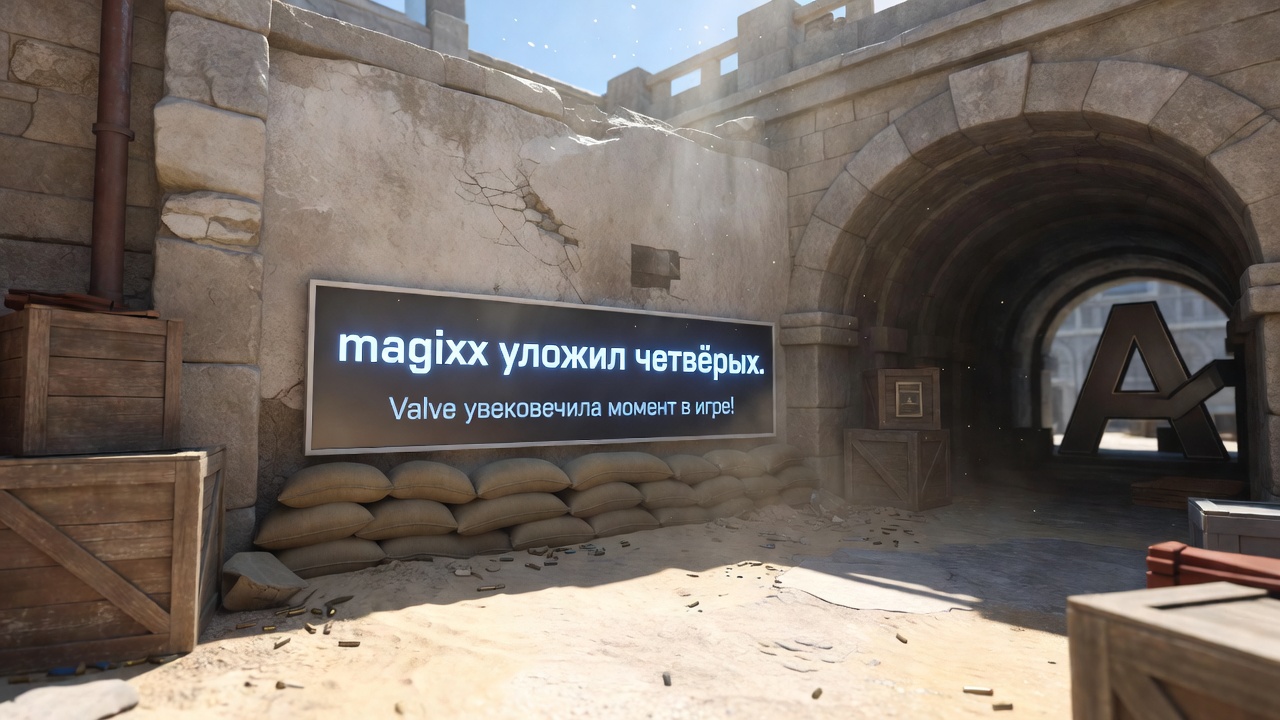 magixx уложил четверых. Valve увековечила момент в игре!